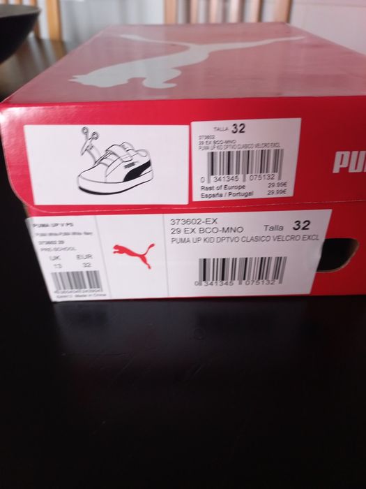 Tenis Puma Up com velcro branco n.32