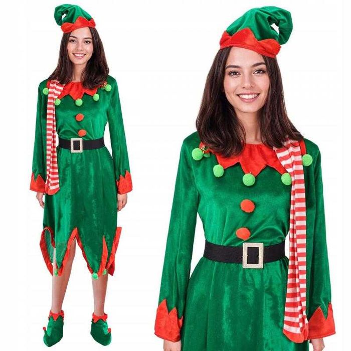 Strój Elfa damski 5-częściowy Idealne przebranie na Święta