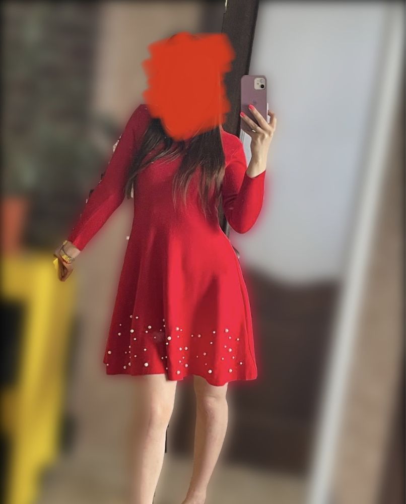 Коасивое красное вязанное вечернее платье сукня червона гарна вільна
