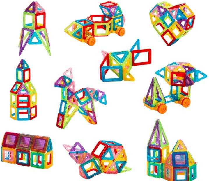 Klocki Magnetyczne 3D Magnetic Tiles Zestaw 70el Duże Konstrukcyjne