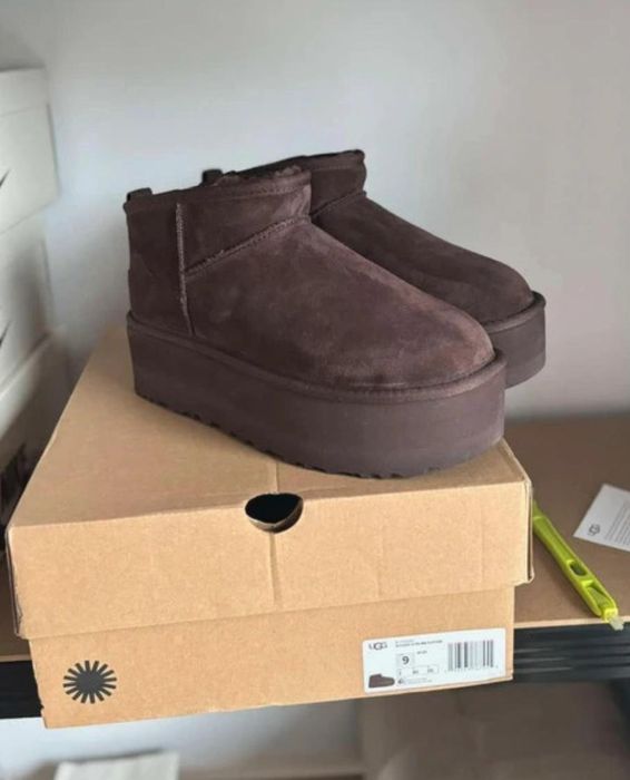 UGG ciemny brąz classic mini platform nowe buty zimowe damskie HIT
