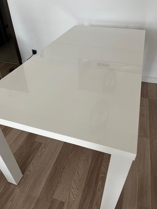 Stół do jadalni  rozkładany biały 140x80x75