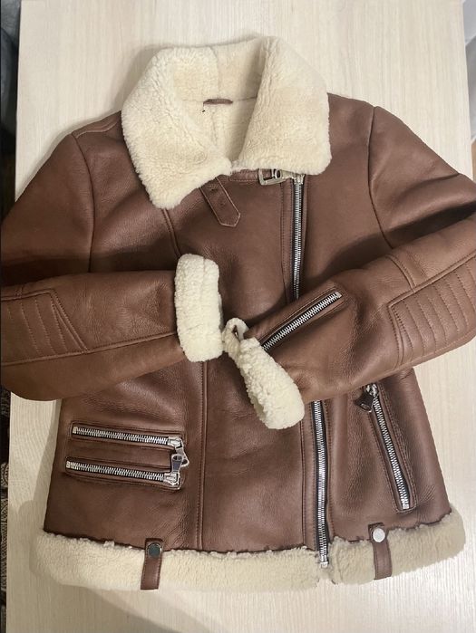 Натуральна дублянка(шкіра+овчина). 36 (S)