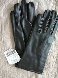 Wojskowe rękawiczki wyjściowe skórzane czarne