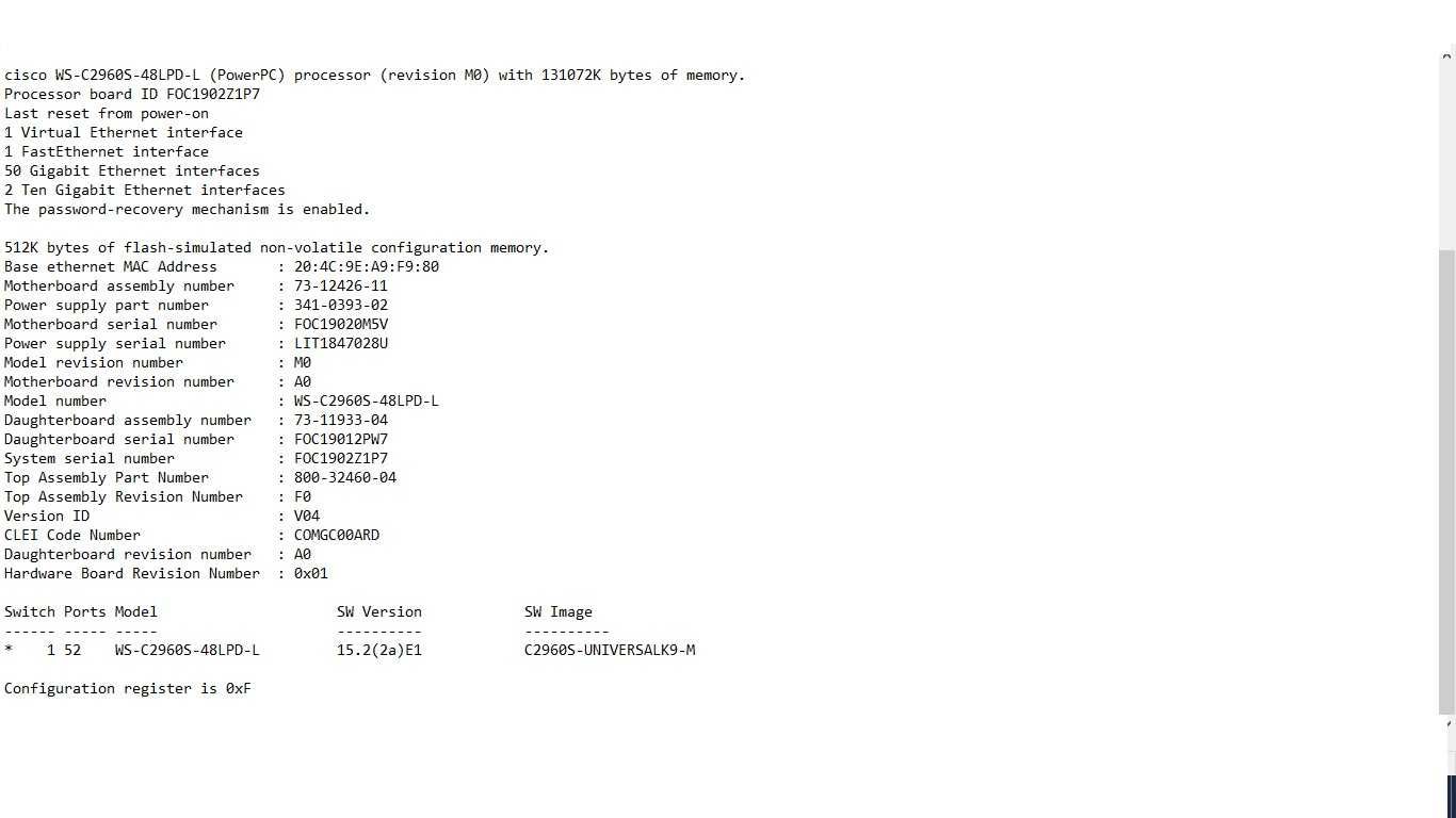 48POE 10Gb Uplink Коммутатор Cisco Catalyst WS-C2960S-48LPD-L нал/безн