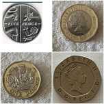 Moedas raras  one Pound 2016,2017 / Twenty pence 1989- Five pence 2017