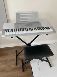 Keyboard Casio LK280 - zestaw ze stojakiem, taboretem i pokrowcem