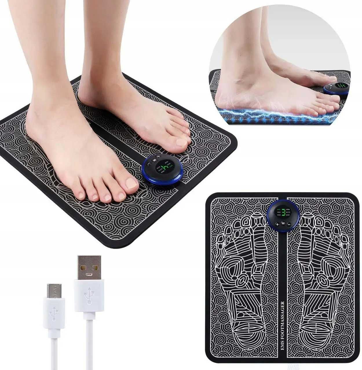 Масажний килимок для ніг, вібраційний килимок масажер EMS Foot Mat