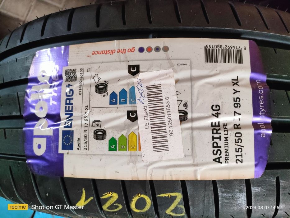 1x Apollo Aspire 4G 215/50R17 95Y XL 1 sztuka letnia