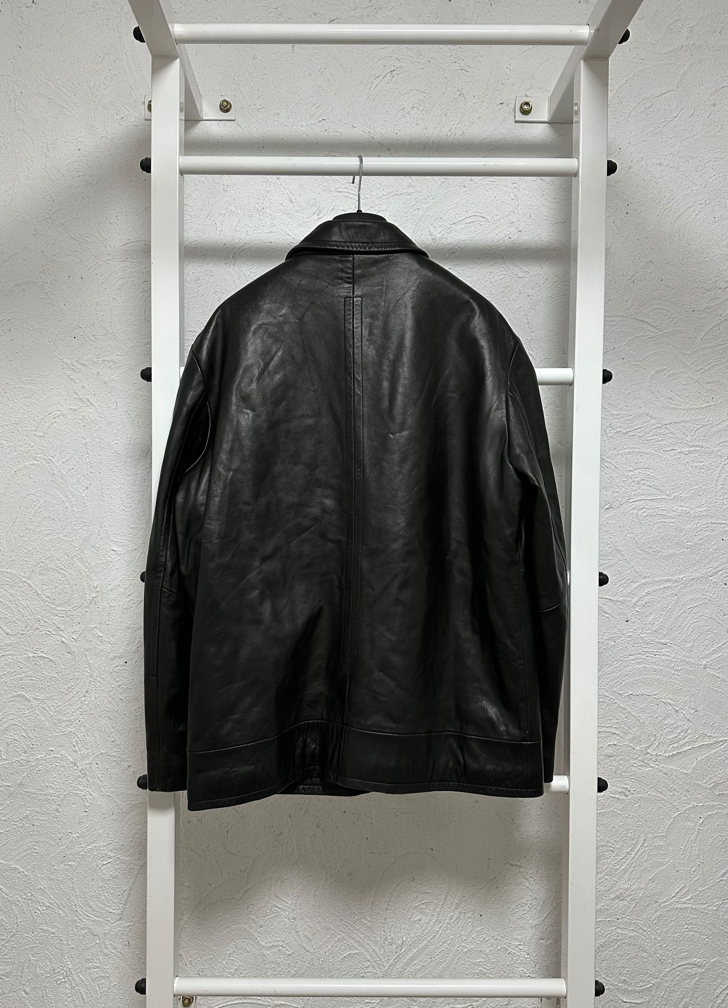 Кожаная куртка Hugo Boss M размер leather jacket Uniqlo