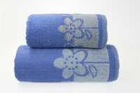 Ręcznik 50x100 niebieski kwiatki 450g/m2