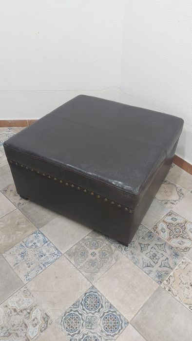 Puff Repousa Pés Otomano Pele