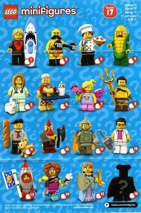lego minifiguras serie 17 serie completa 16 figuras