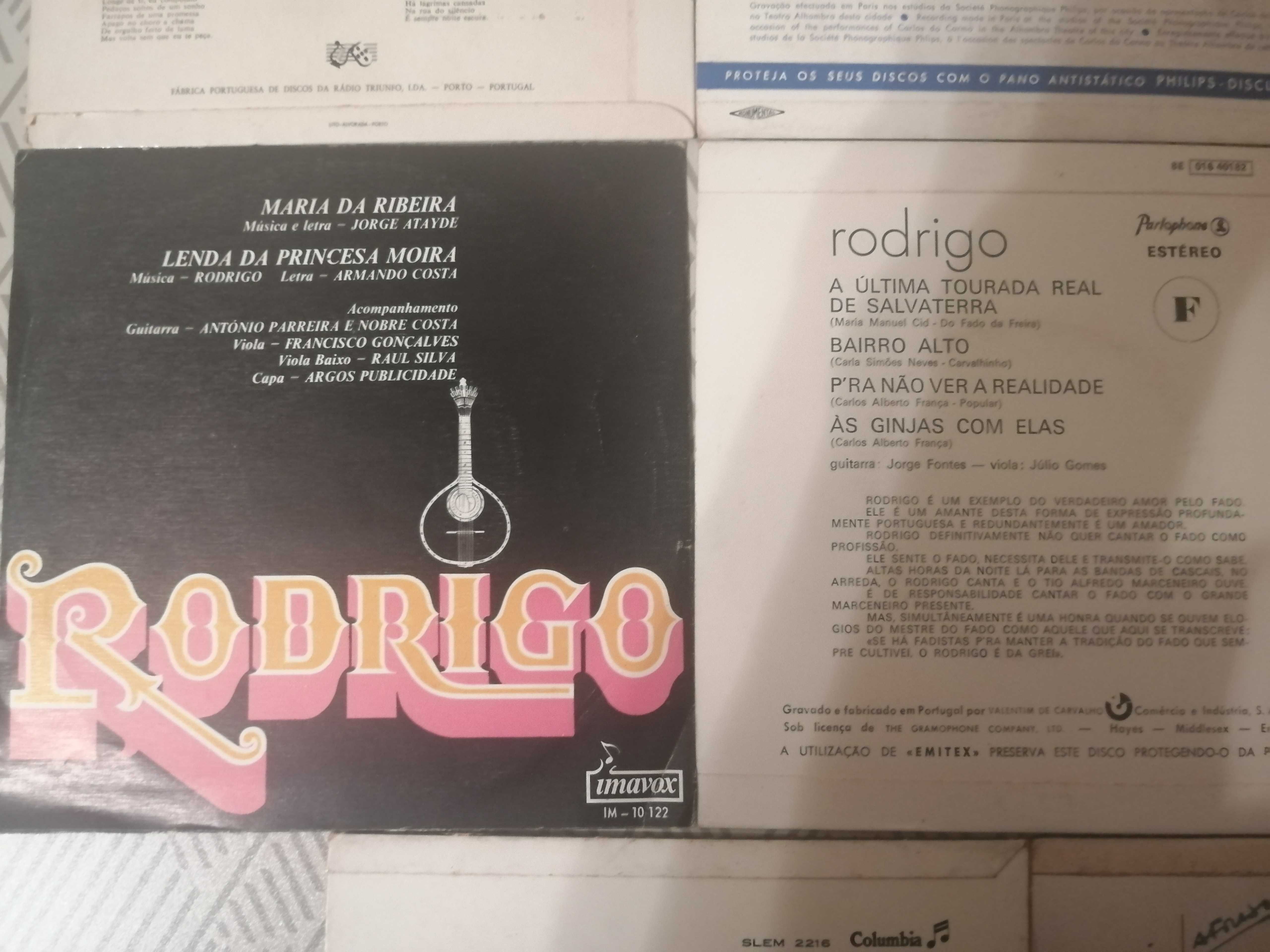 Discos Vinil Maxi Carlos do Carmo, Rodrigo e João Ferreira-Rosa.