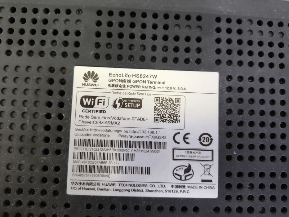 Router vodafone dos novos