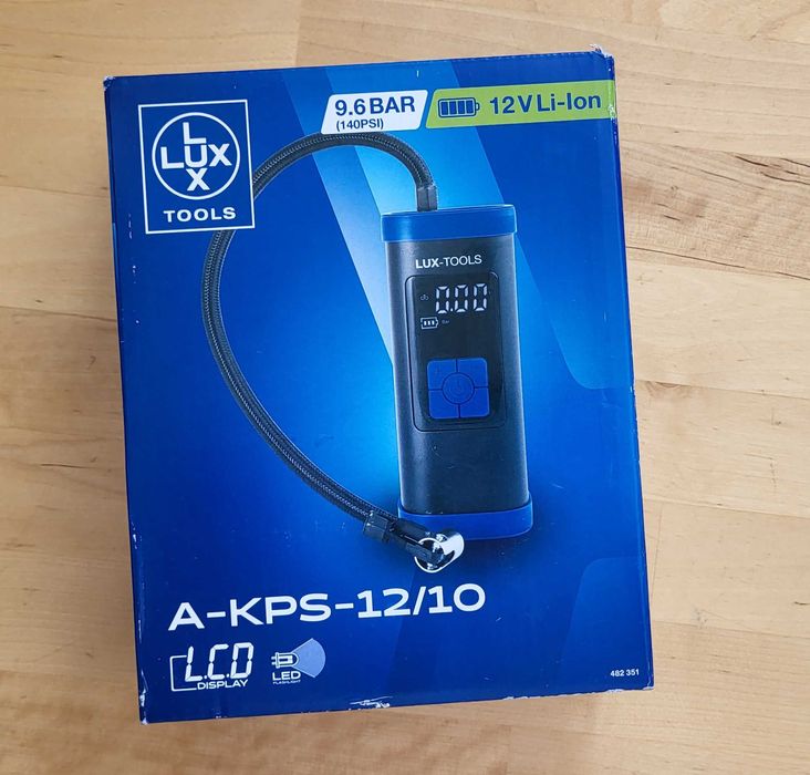 Lux Tools A-KPS-12/10 — акумуляторний компресор 12V Li-Ion, 9.6 bar