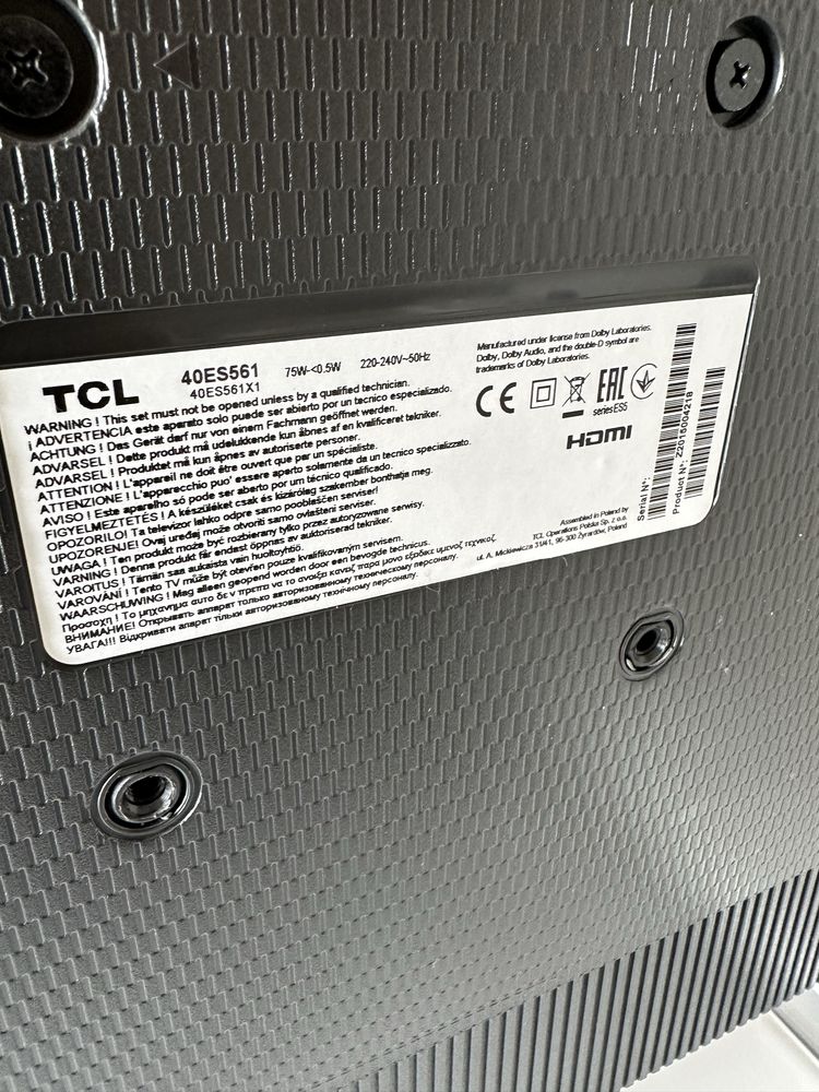 телевізор  TCL 40 діагональ андроід ТV Польша