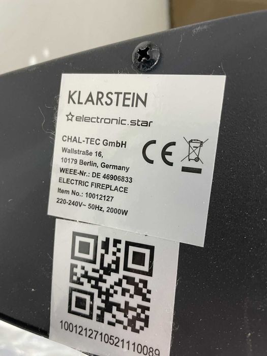 Камин электрический Klarstein Lausanne