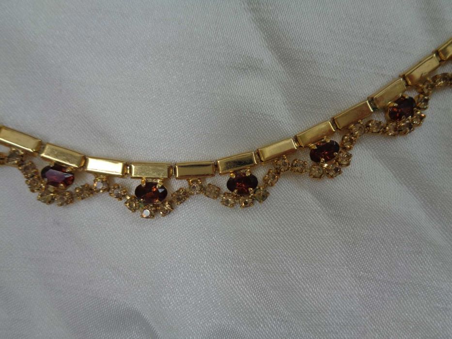 весільне кол'є позолота Сваровськи 47см