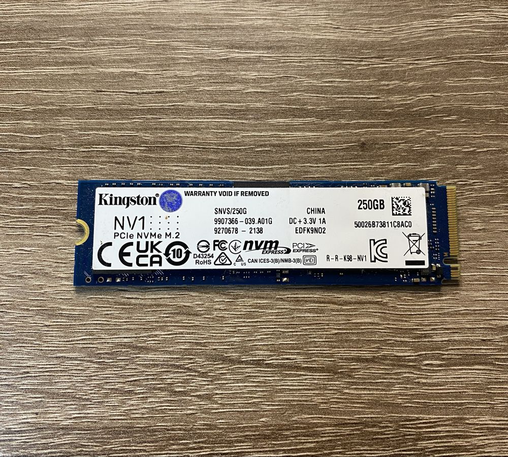 Ssd диск Kingston nv2 250 gb гигабайт 83% жизни как новый m2 nvme 4.0