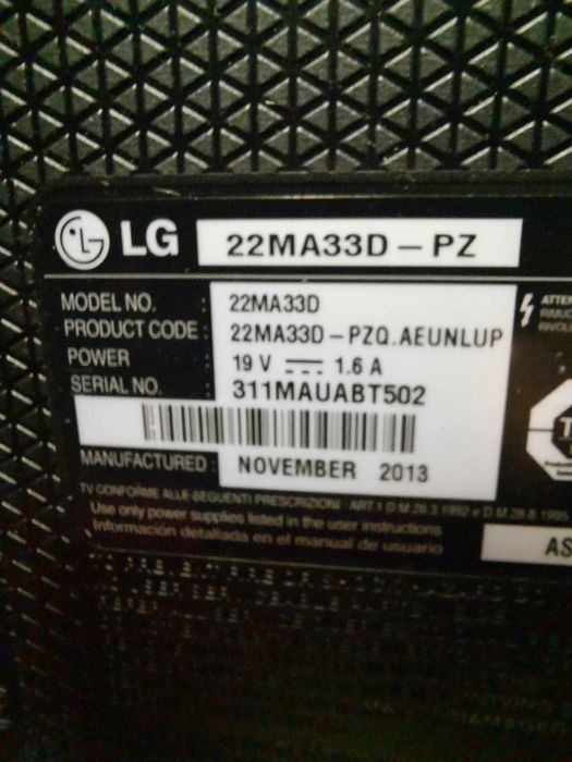 Телевізор LG 22MA33D         .