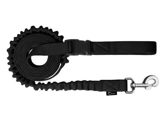 Smycz do biegania z amortyzatorem dla psa Chaba 25mm/145-280cm czarna