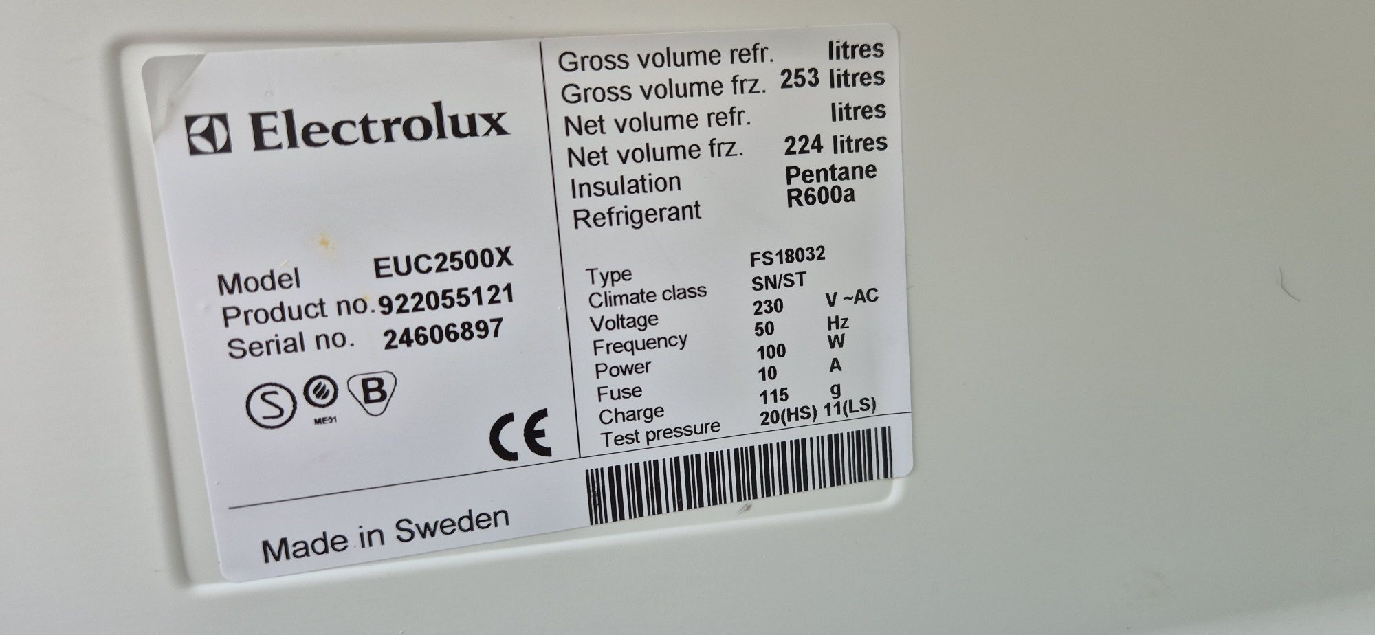 Zamrażarka ELECTROLUX grawitacyjna