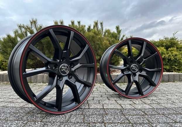 Felgi 5253 MBR FELGI 16 5x100 VW POLO BORA GOLF IV SKODA Czerwony Rant