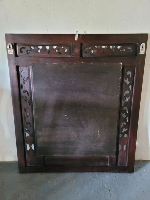 Lustro w stylu kolonialnym drewno egzotyczne