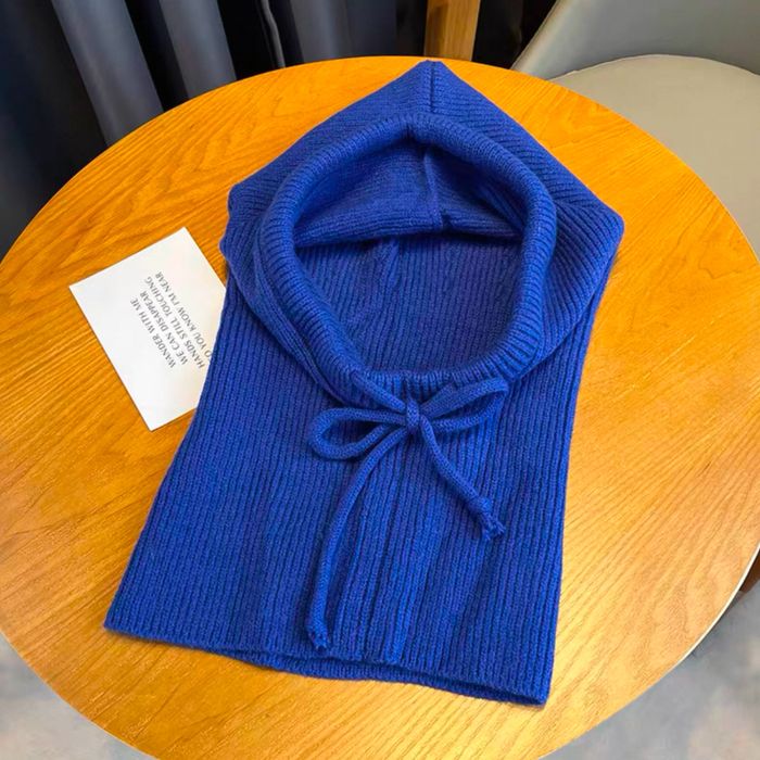 Жіночий теплий капор / шапка-капюшон / вʼязана шапка балаклава