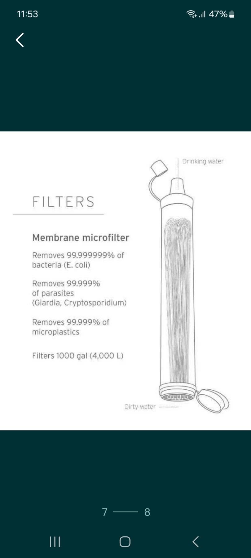 Індивідуальний фільтр LiteStraw
Personal Water Filter