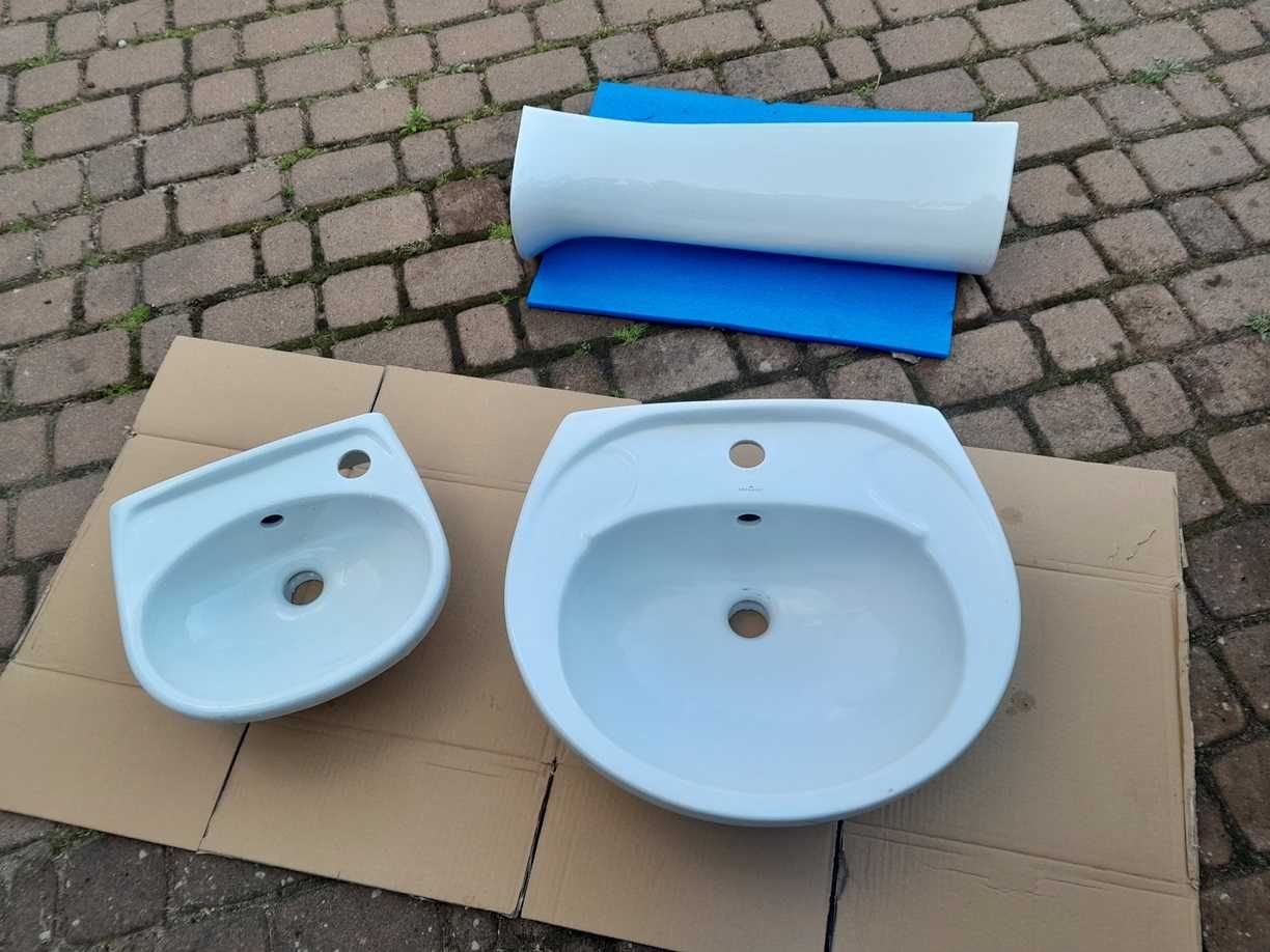 Umywalki łazienkowe 2  +tak zwany postument do większej Cersanit
