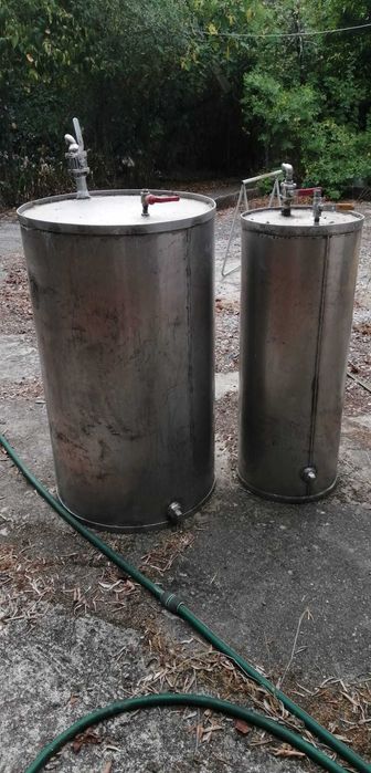 2 cubas/pipos de aço inoxidavel 100 lts + 230 lts