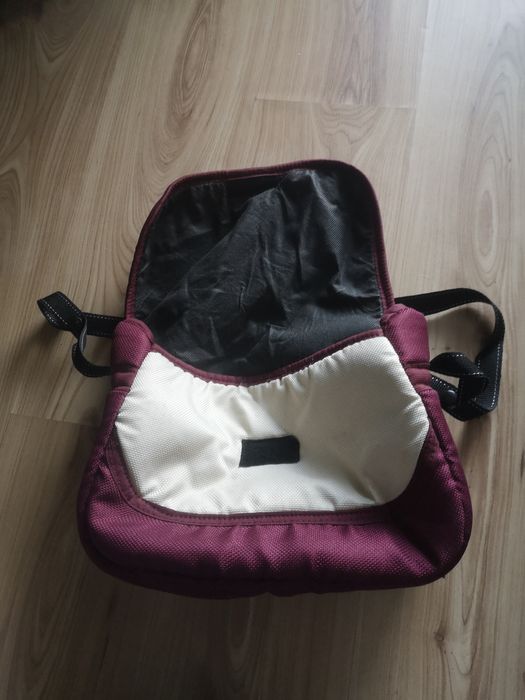 Torba na wózek bordowo kremowa