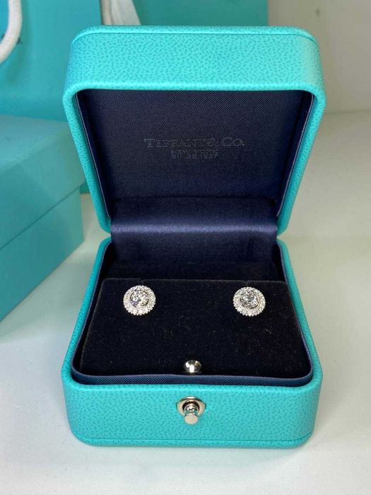 Золоті сережки з діамантами (GIA)