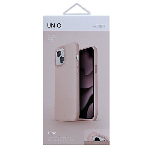 Uniq Etui Lino Iphone 13 / 14 / 15 6,1" Różowy/Blush Pink