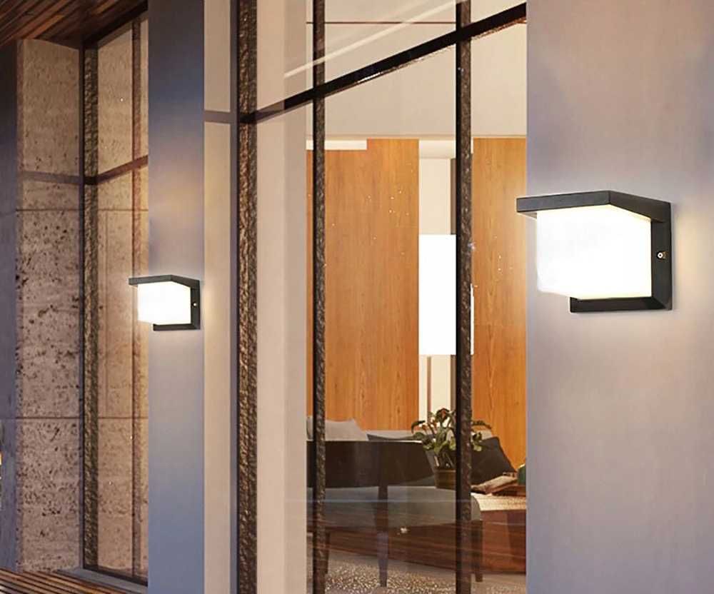 Lampa elewacyjna LED zewnętrzna kinkiet ogrodowy czarny E27 gwint