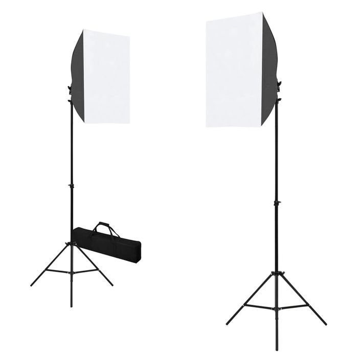 Vidaxl Fotograficzny Zestaw Studyjny Z Lampami Softbox I Tłem