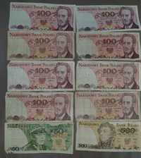 Banknoty PRL 10szt 50,100,500 całość