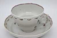 Chávena com Pires Gomada Porcelana Chinesa Decoração Floral XVIII