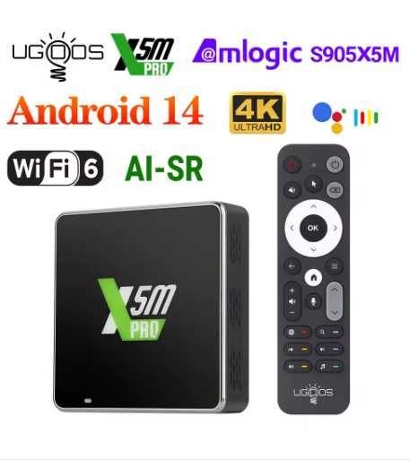 Ugoos x5m pro на базе android 14, медиаплеер. 2025 г.