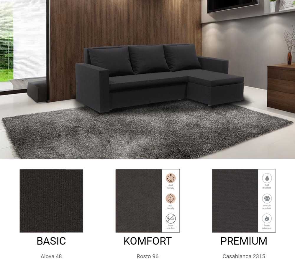 Narożnik z funkcją spania Loft / Różne kolory / Raty / SZYBKA DOSTAWA!