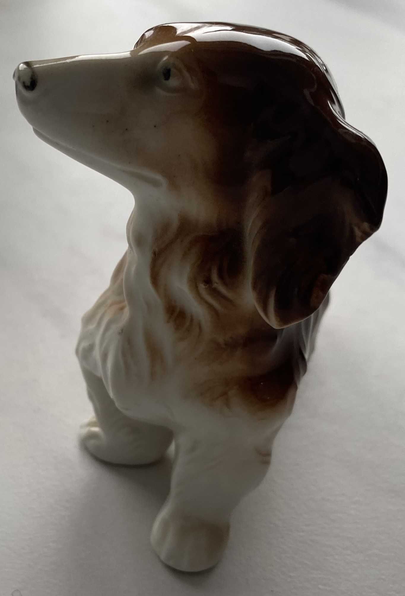 Figurka z porcelany pies Lippelsdorf GDR