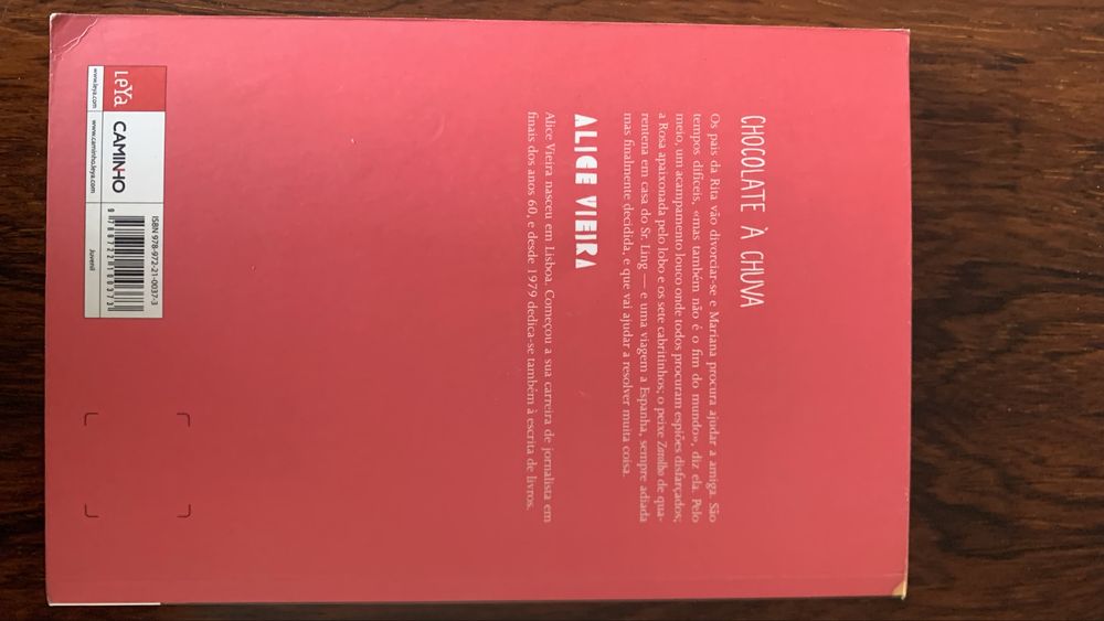 Livro Chocolate à Chuva - plano nacional leitura