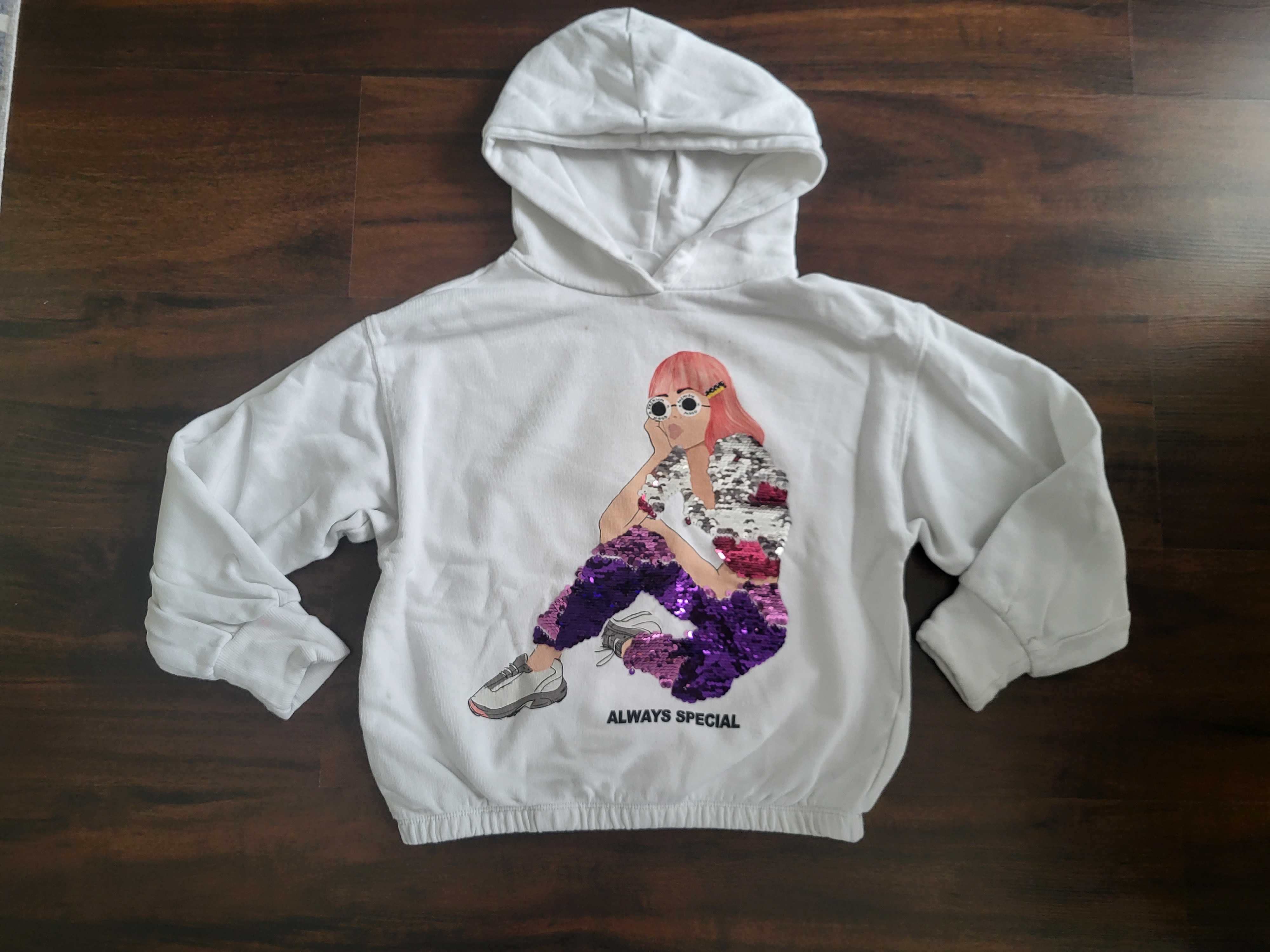 Prześliczna bluza zara r. 140 z cekinami stan super
