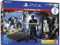 Ps4 slim 1T com dois comandos e 9 jogos