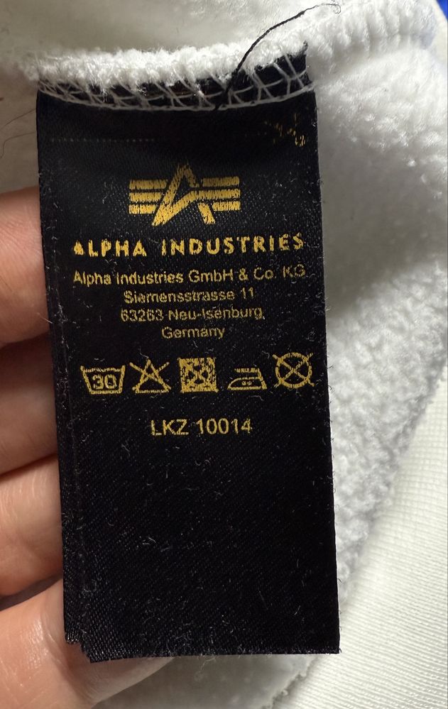 Biała bawełniana bluza Nasa Alpha Industries