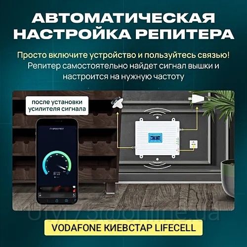 Комплект GSM 3G 4G Репитер Усилитель сигнала Сотовой Связи и Интернета