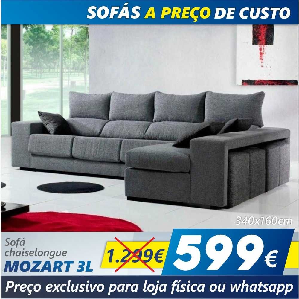 Sofá 3L + Chaise Long Mozart Special (340x160cm)
