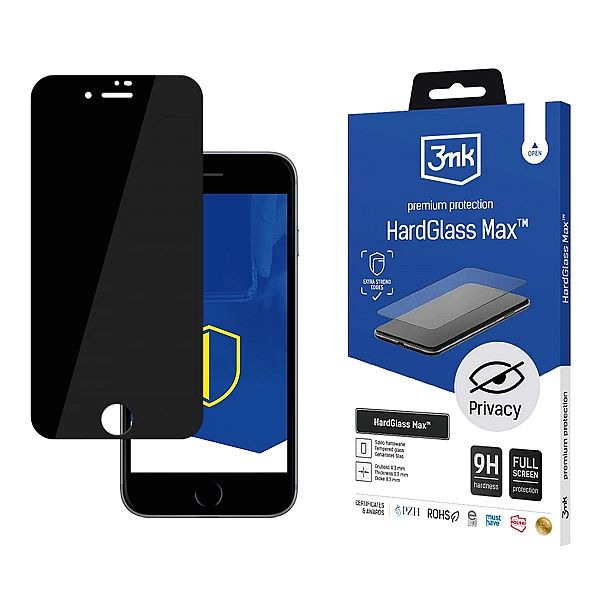 Szkło 9H prywatyzujące 3mk HardGlass Max Privacy™ na iPhone 7 / 8